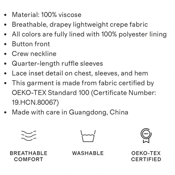 QUINCE NWT Lightweight Crepe Lace Inset Midi Dress -white -large - Picture 7 of 10